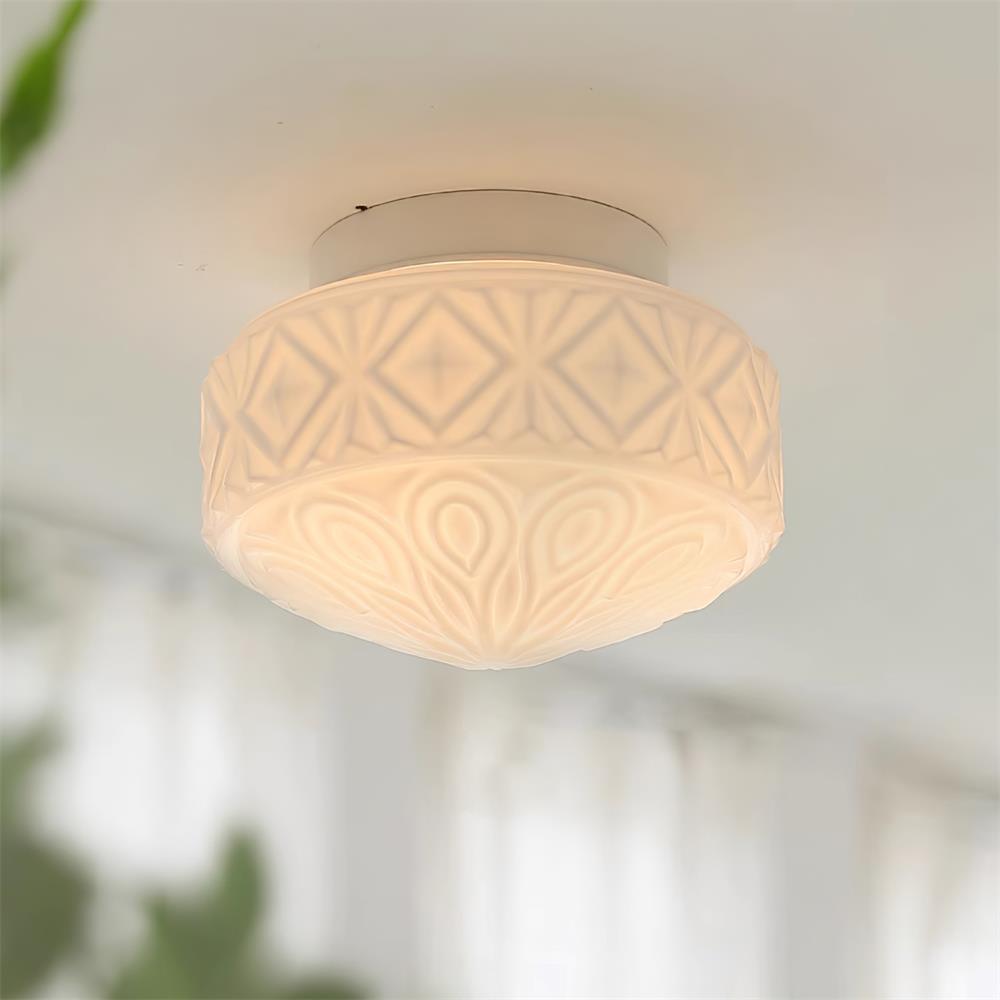 Evale Frosted Glass Flush Mount Ceiling Light-Neutral Decor