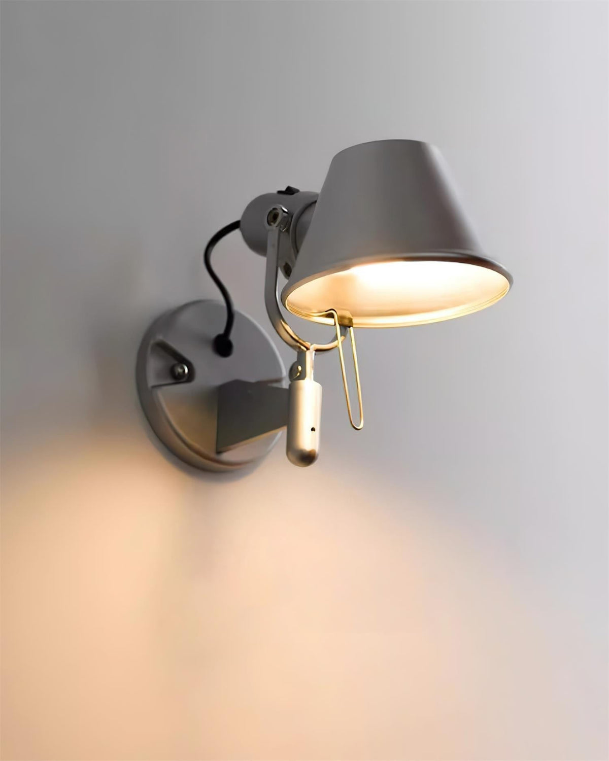 Wall Lamp Metal Body Conical Shade Adjustable Modern Minimalist-Neutral Decor