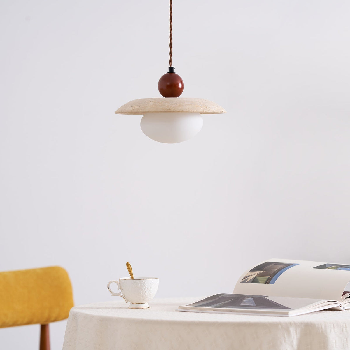 Ritta Travertine Pendant Light Six Style-Neutral Decor