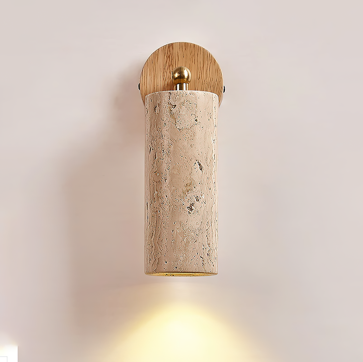 Arvararae Moderne Minimaliste Bois Travertin Applique Murale