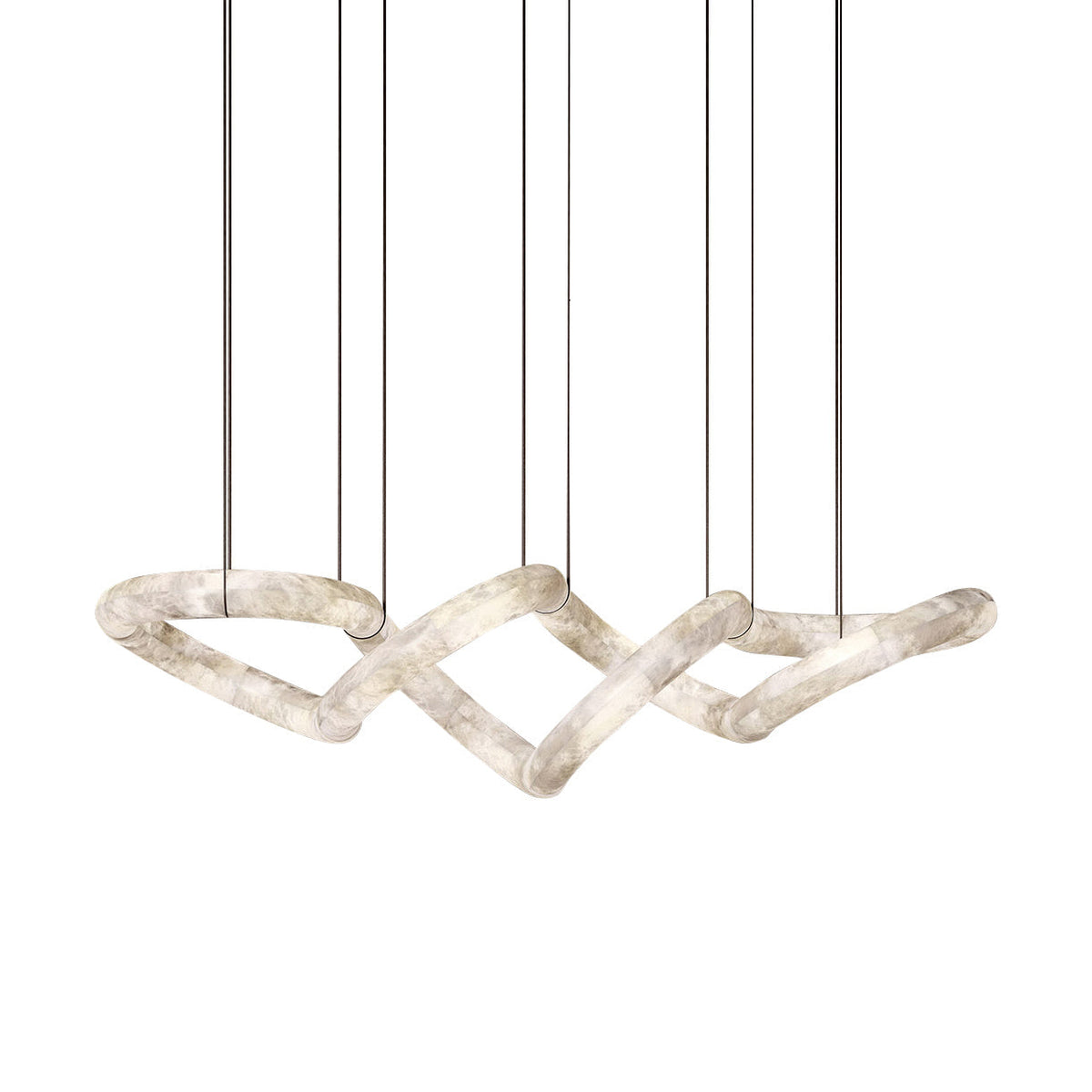 Syrinan Lustre Anneau Luxe Cuir Albâtre Minimaliste Moderne