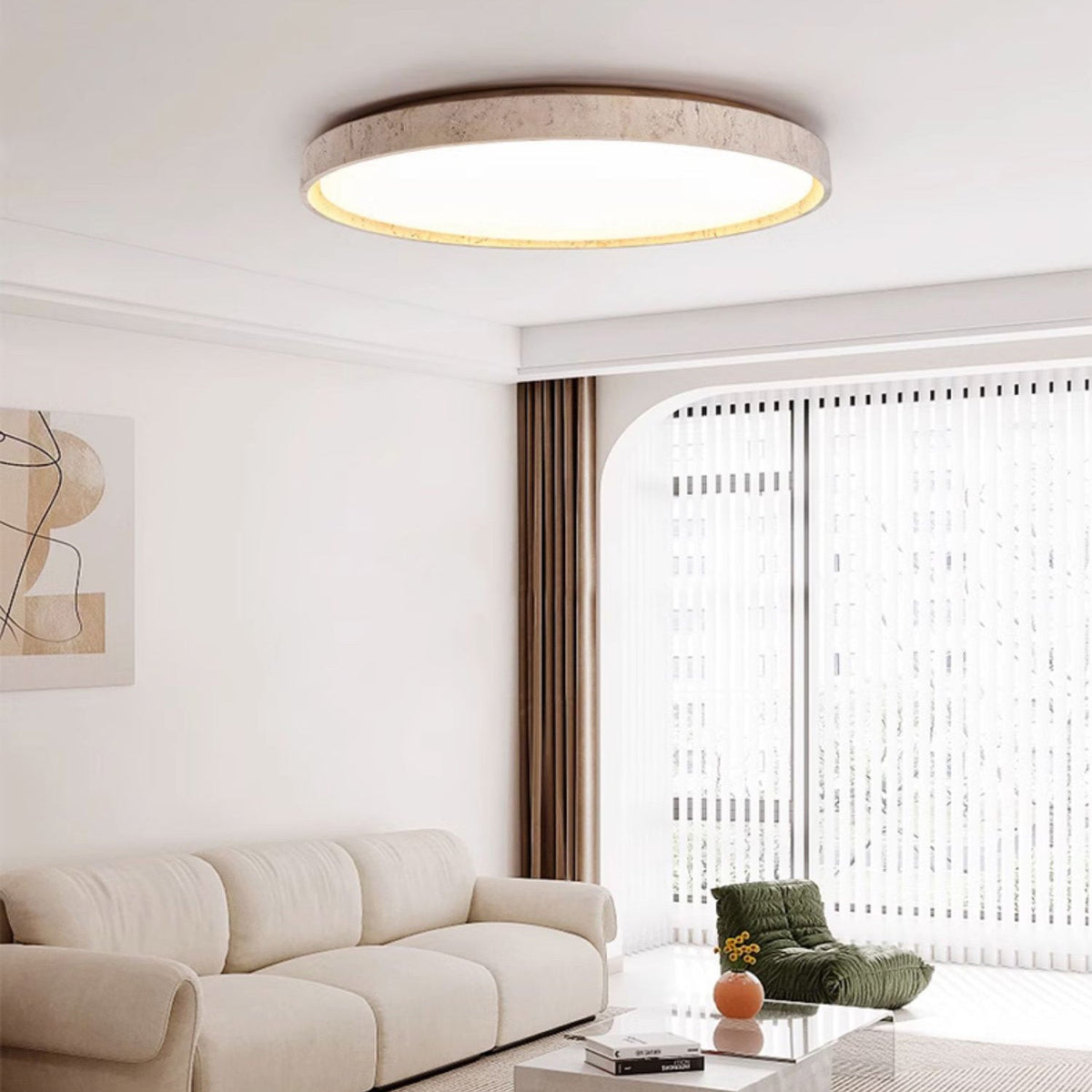 Tarivenx Lampe de Plafond Ronde Travertin Minimaliste Moderne-Cielum