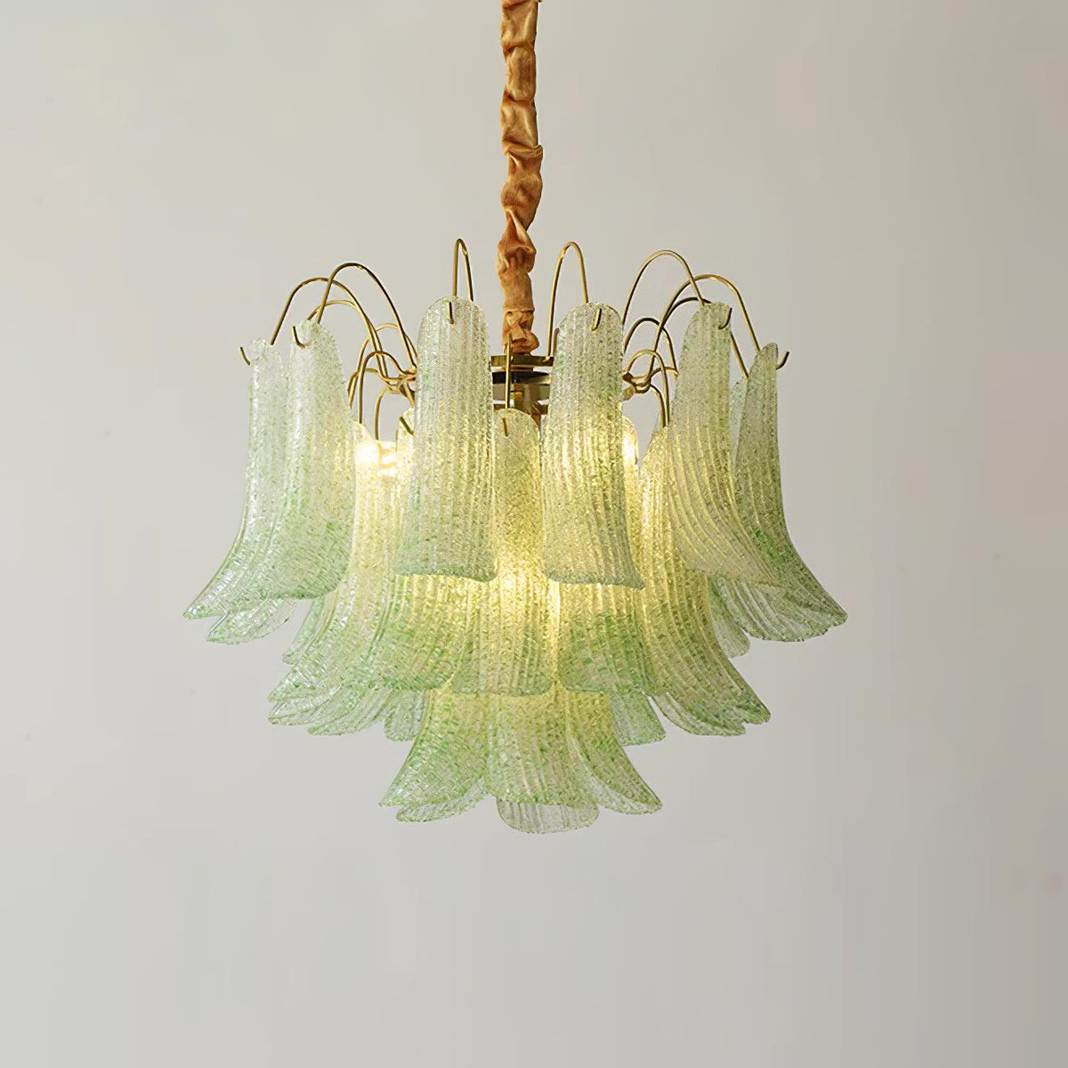 Chandelier Glass Petals Metal Frame Colorful Artistic Ambience-Neutral Decor
