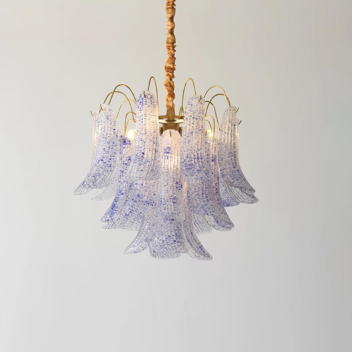 Chandelier Glass Petals Metal Frame Colorful Artistic Ambience-Neutral Decor