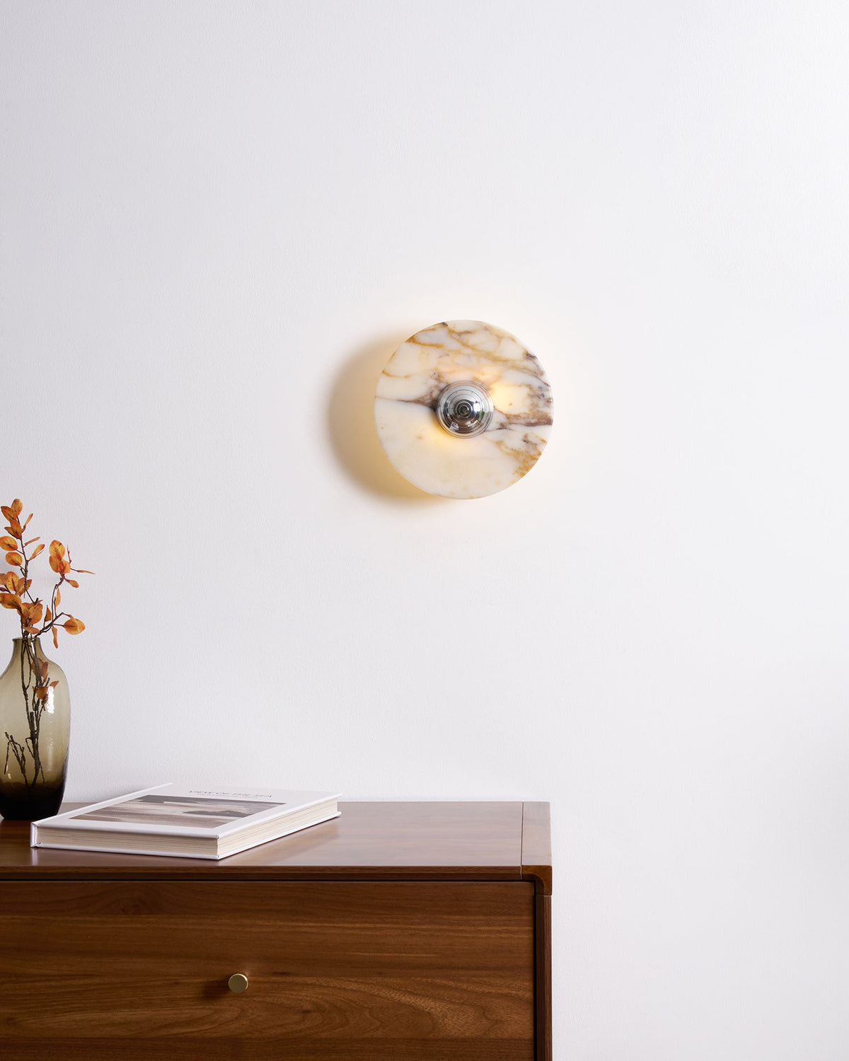 Wall Lamp Marble Disc LED Modern Light Fixture Multiple Colors-Neutral Decor
