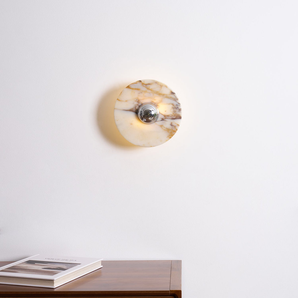 Wall Lamp Marble Disc LED Modern Light Fixture Multiple Colors-Neutral Decor