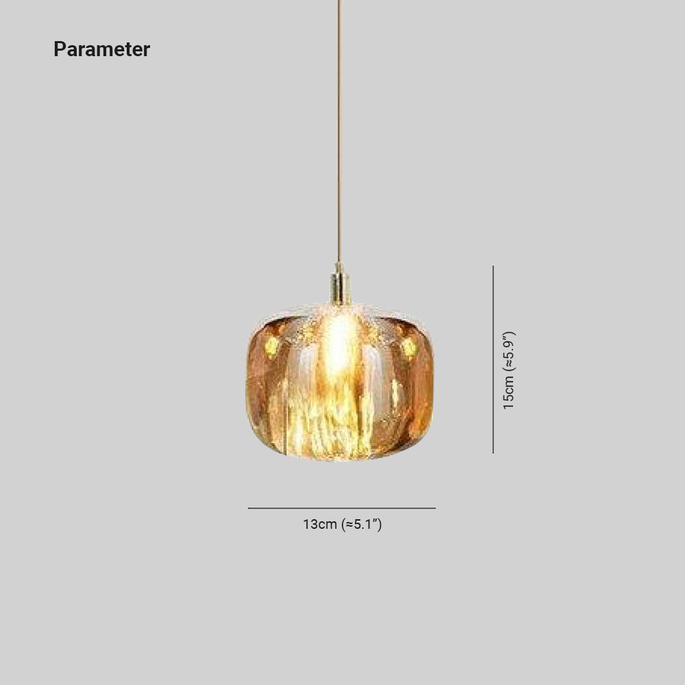 Livenel Suspension Ronde Moderne. Métal/Verre. Ambre/Claire/Gris Fumé. Salon-Cielum