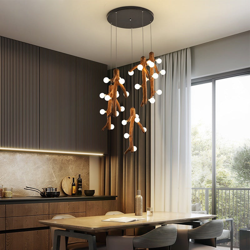 Epoch Nordique LED Lustre Bois Salon/Salle À Manger/Chambre À Coucher