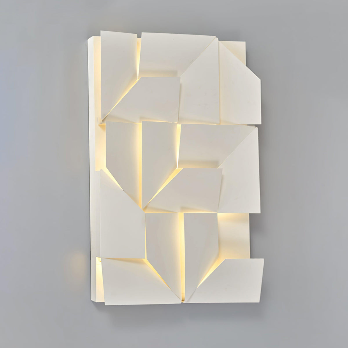 Wall Lamp 3D Geometric Panels Layered Light Art Remote Dimming Modern-Neutral Decor