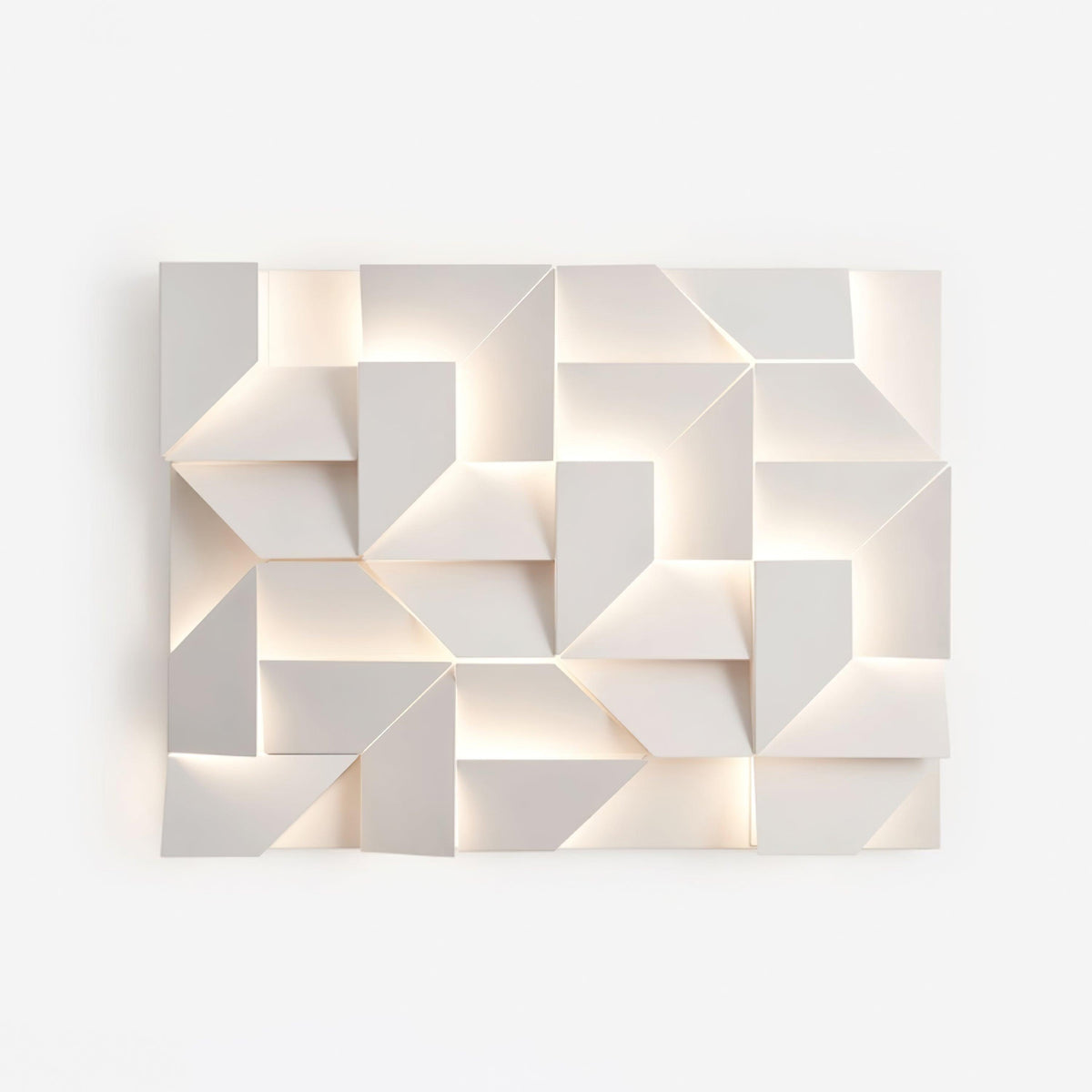 Wall Lamp 3D Geometric Panels Layered Light Art Remote Dimming Modern-Neutral Decor