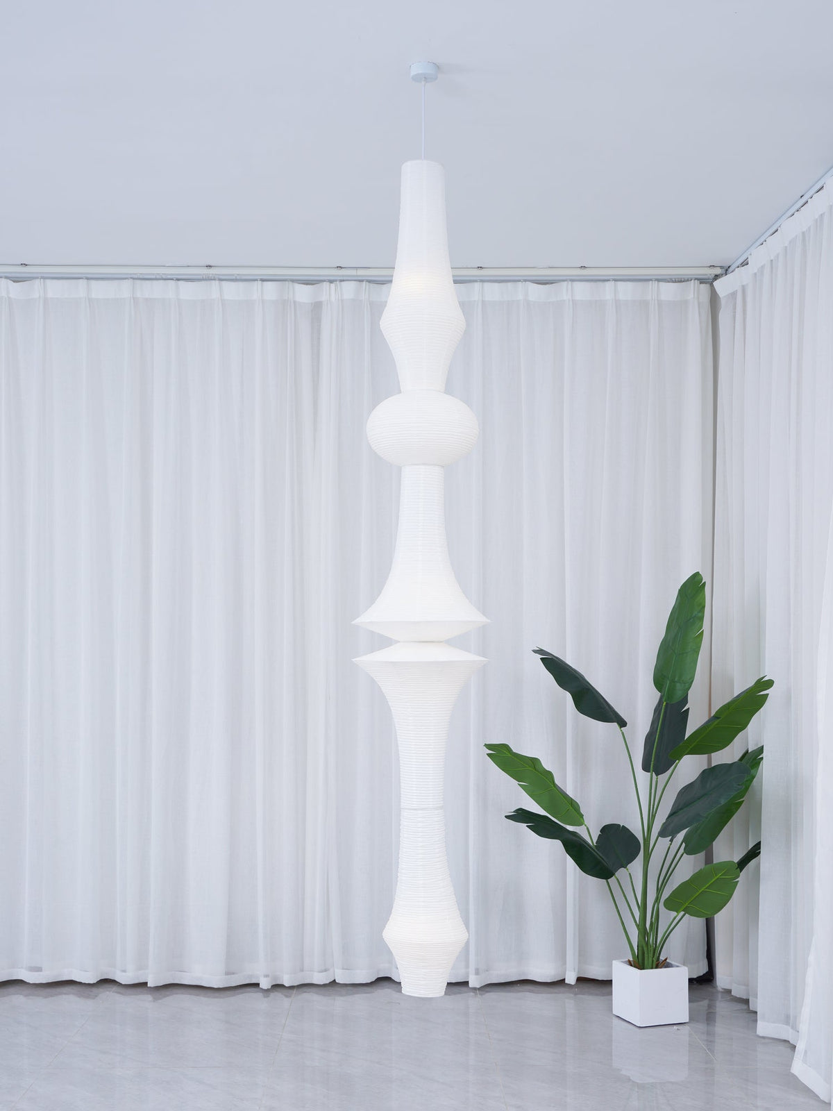 Noveny Suspension Luminaire Papier Washi E pour Salon-Cielum