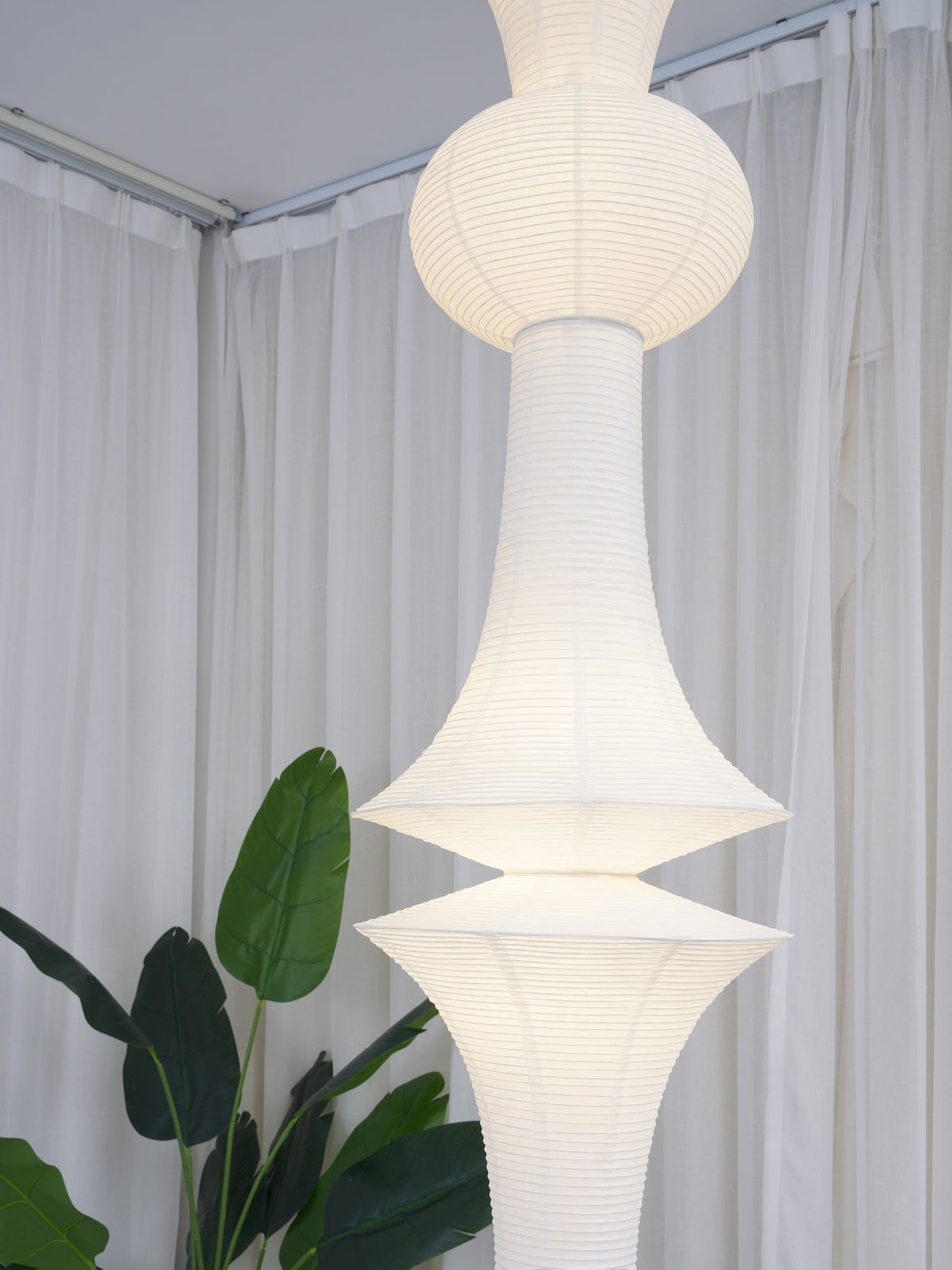 Noveny Suspension Luminaire Papier Washi E pour Salon-Cielum
