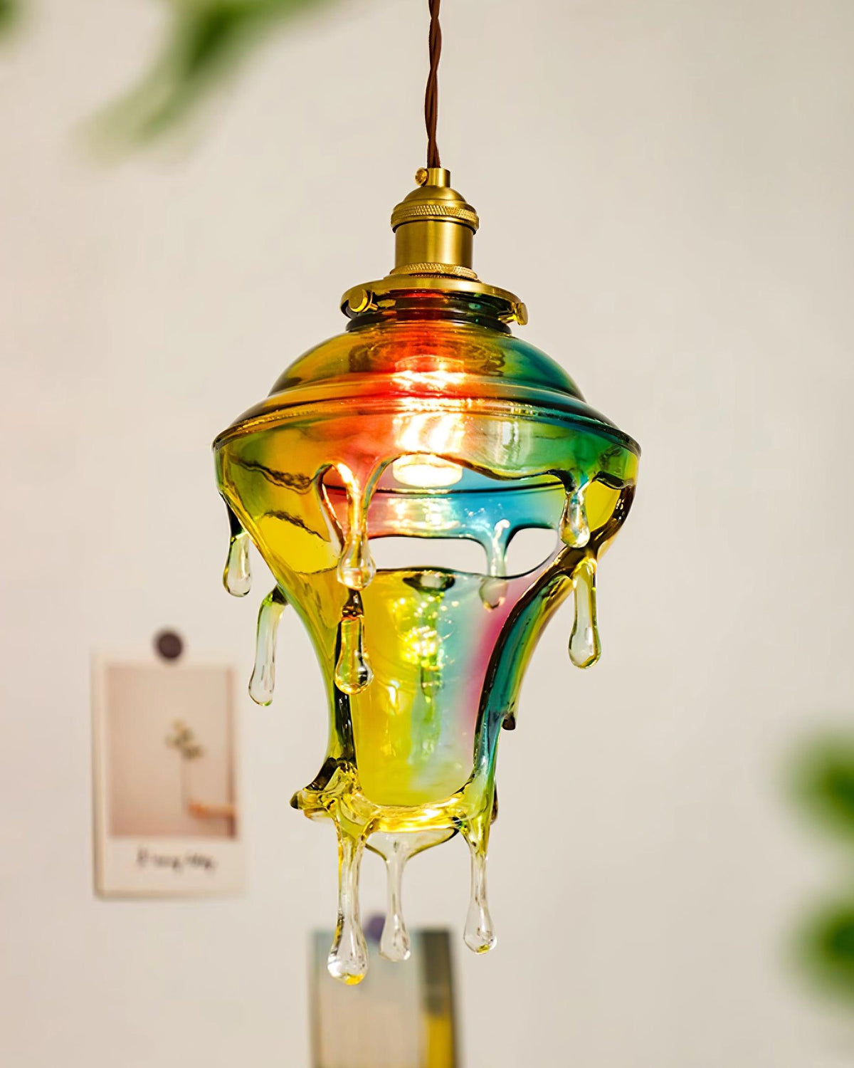Pendant Lamp Iridescent Water Drop Shade Artistic Glow Contemporary-Neutral Decor