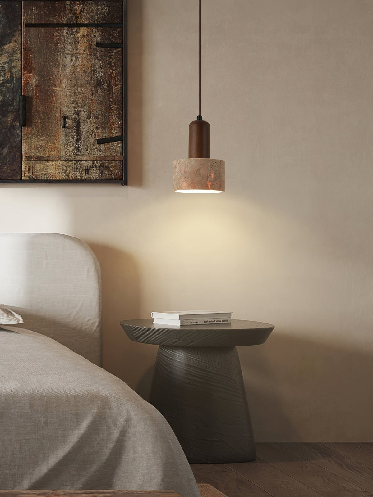 Ritta Travertine Pendant Light Six Style-Neutral Decor