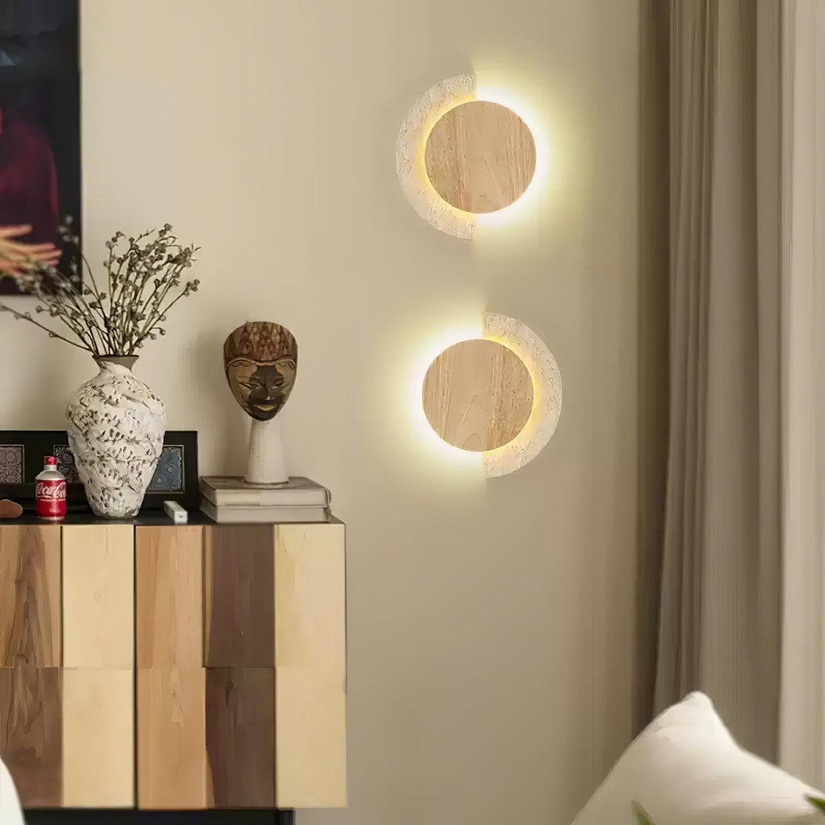 Sirixe Applique Murale Demi-Lune en Travertin-Cielum
