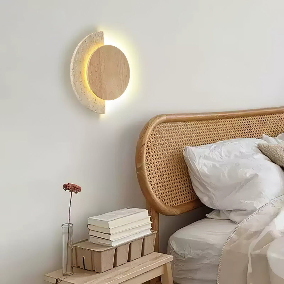 Sirixe Applique Murale Demi-Lune en Travertin-Cielum