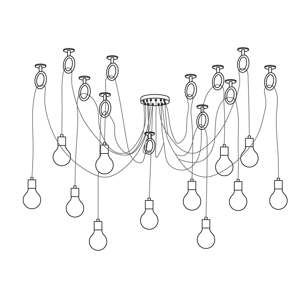 Nominex Lustre Industrial Spider Bulb Hanging-Cielum