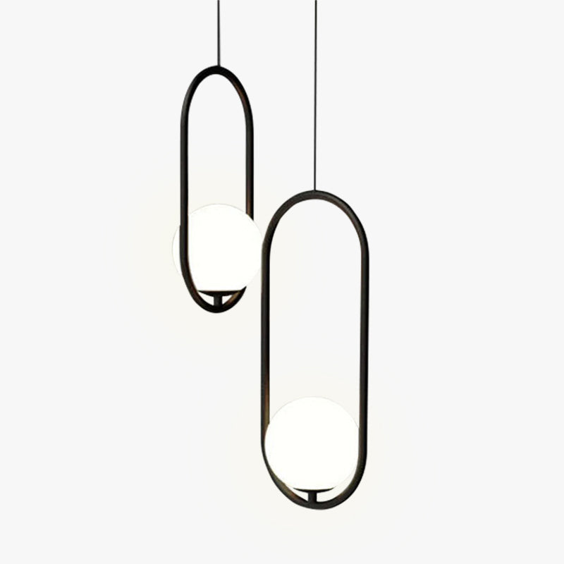 Torinor Suspension Anneau/Boule Moderne. Métal/Acrylique. Doré/Noir. Salon-Cielum