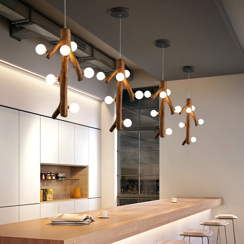 Epoch Nordique LED Lustre Bois Salon/Salle À Manger/Chambre À Coucher