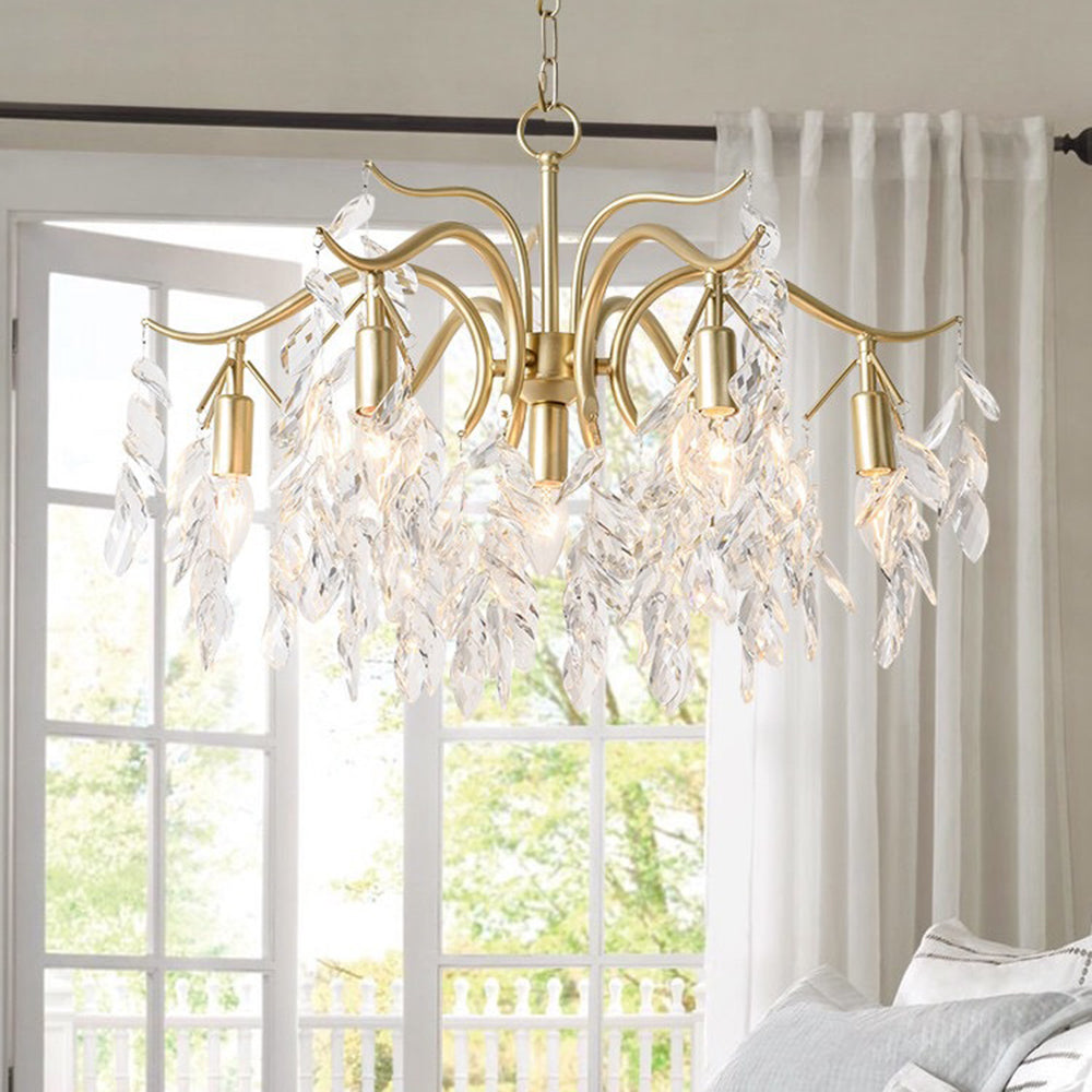 Kristy Suspension Multi Luxueux, Cristal/Cuivre, Noir/Or, Salon