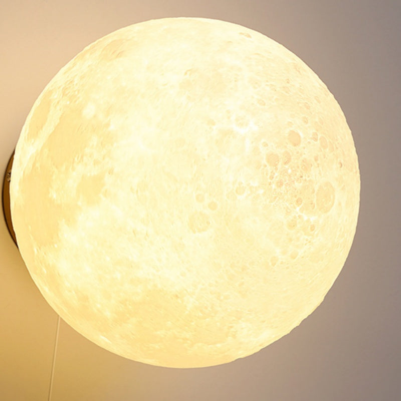 Aria Lune LED Applique Murale Blanc Résine Chambre Des Enfants