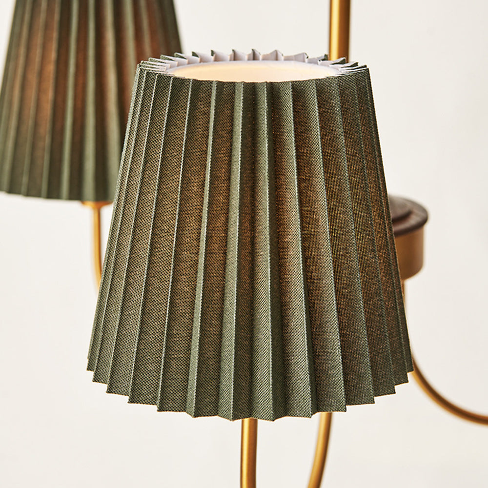 Silva Lustre Vintage, Métal/Tissu, Blanc/Vert, Salle à Manger/Salle à Séjour