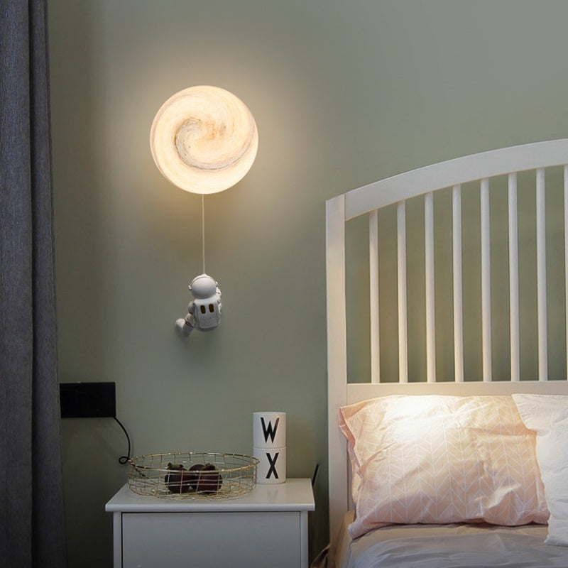 Aria Lune LED Applique Murale Blanc Résine Chambre Des Enfants
