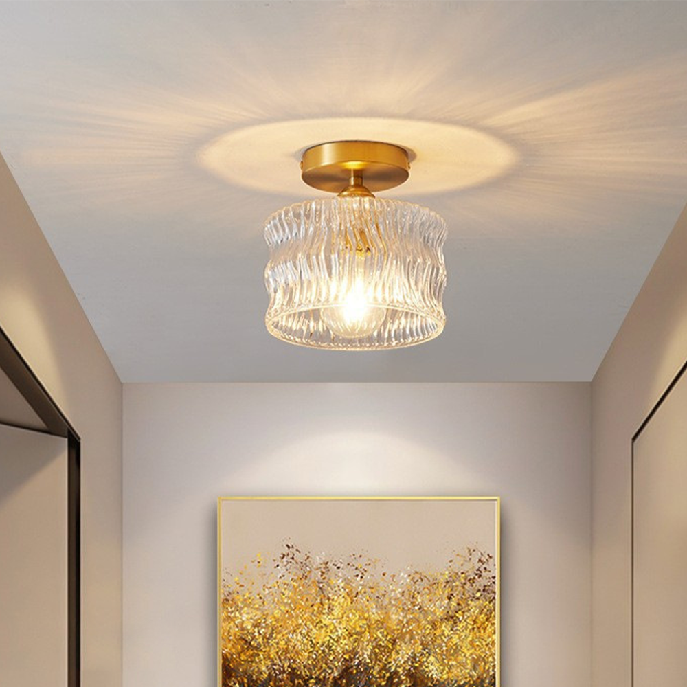 Arisha Plafonnier Luxueux Métal Verre Couloir