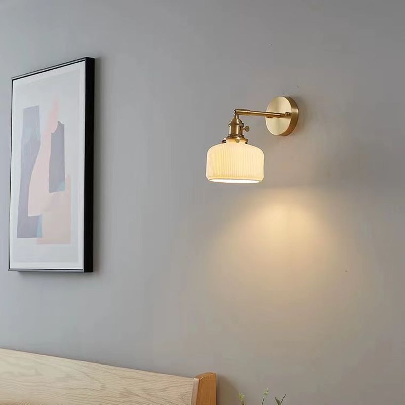 Dominex Applique Murale Géométrique Vintage. Métal/Céramique. Blanc. Chambre-Cielum