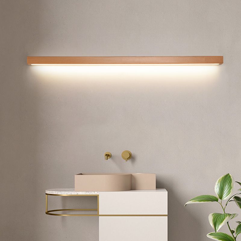 Vominex Applique Murale Miroir Linéaire Minimaliste Bois Salon-Cielum