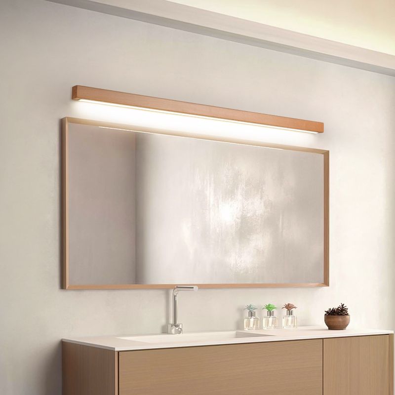 Vominex Applique Murale Miroir Linéaire Minimaliste Bois Salon-Cielum