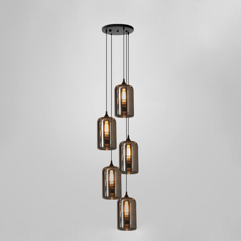 Tevely Suspension Industrielle Chic en Verre