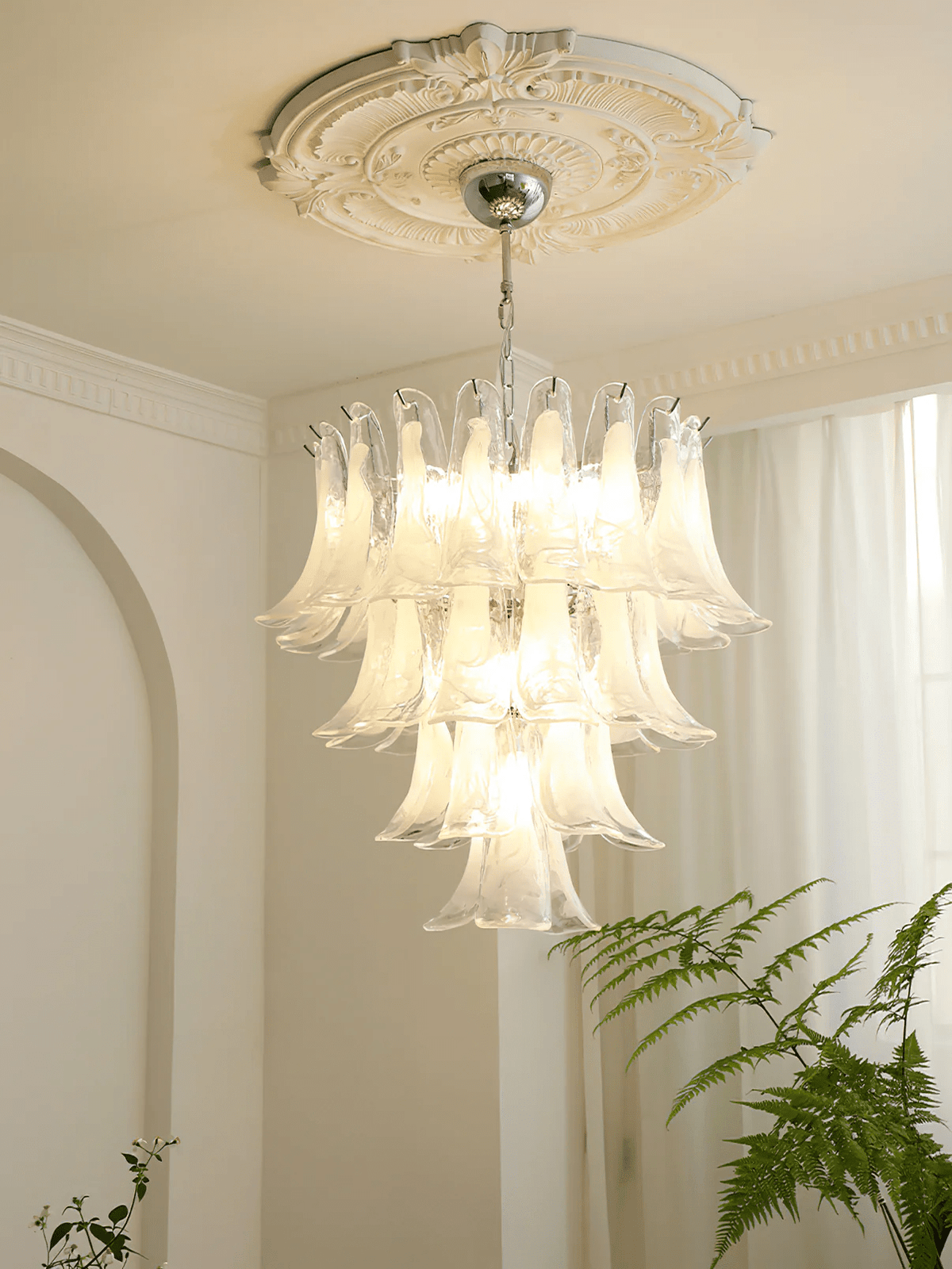 Arixon Lustre Pétales en Verre de Murano Vintage-Cielum