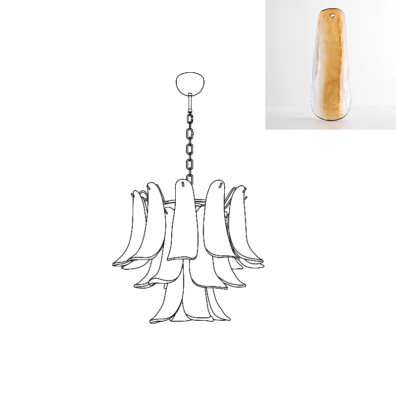 Arixon Lustre Pétales en Verre de Murano Vintage-Cielum