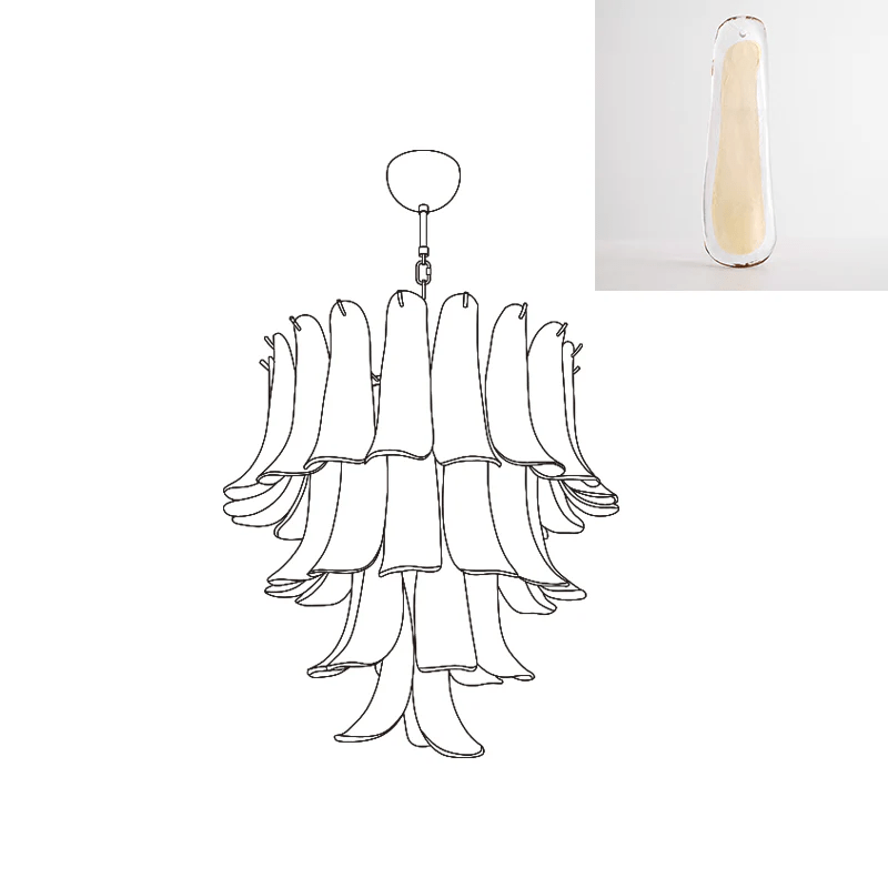 Arixon Lustre Pétales en Verre de Murano Vintage-Cielum