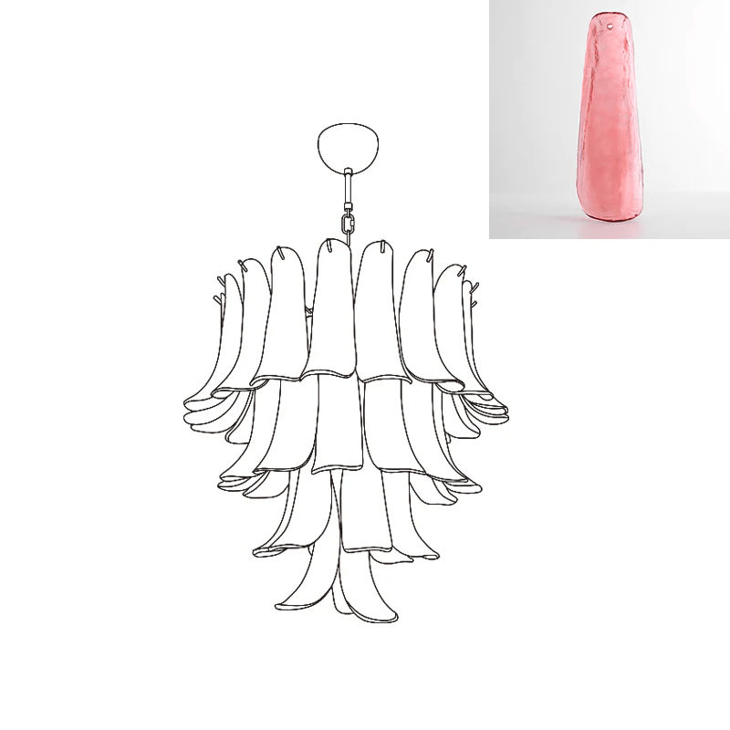 Arixon Lustre Pétales en Verre de Murano Vintage-Cielum