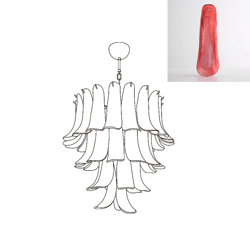 Arixon Lustre Pétales en Verre de Murano Vintage-Cielum
