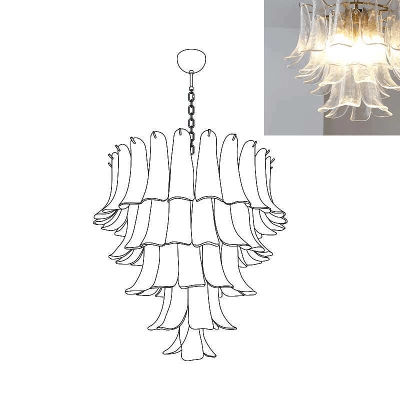 Arixon Lustre Pétales en Verre de Murano Vintage-Cielum