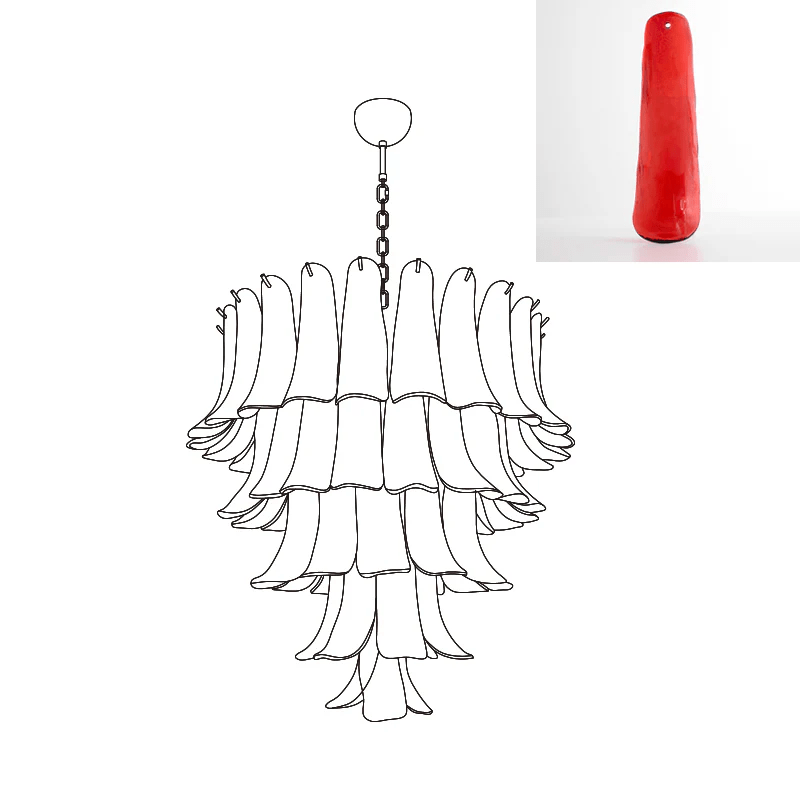 Arixon Lustre Pétales en Verre de Murano Vintage-Cielum