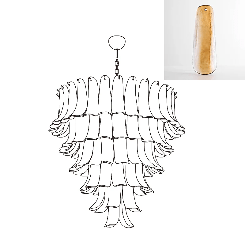 Arixon Lustre Pétales en Verre de Murano Vintage-Cielum