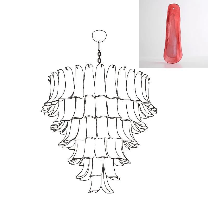 Arixon Lustre Pétales en Verre de Murano Vintage-Cielum