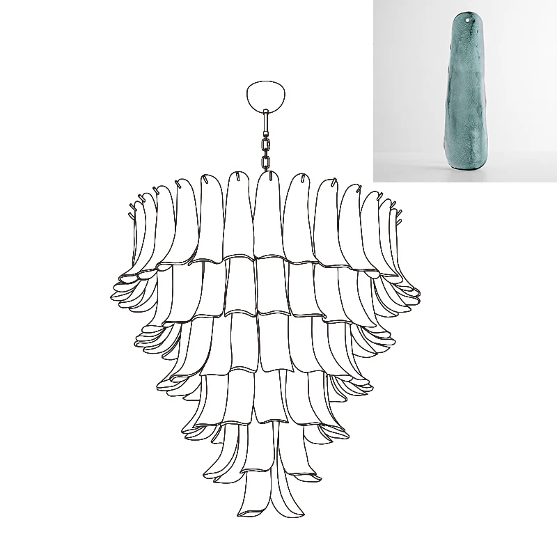 Arixon Lustre Pétales en Verre de Murano Vintage-Cielum