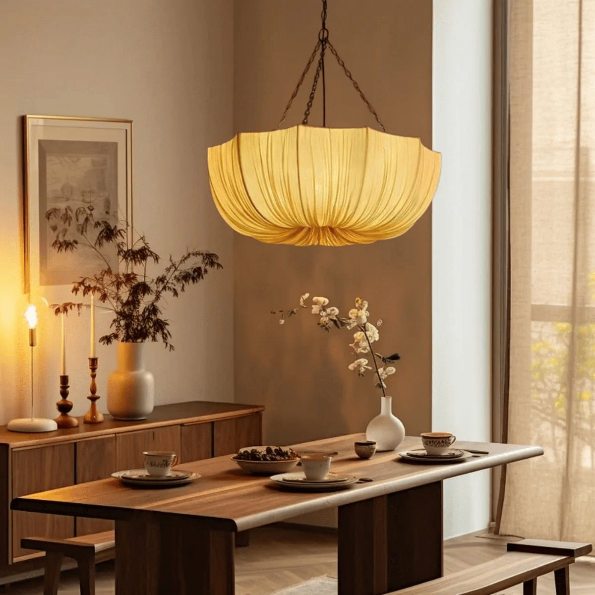 Evenq Lustre Suspendu Vintage En Tissu-Cielum
