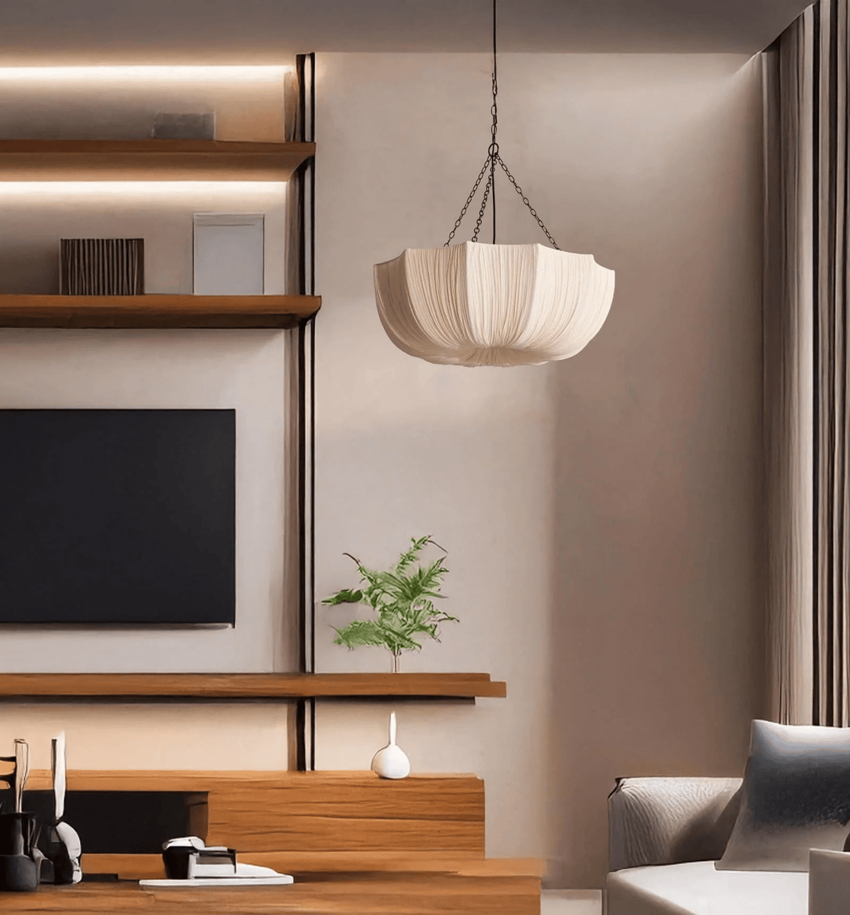 Evenq Lustre Suspendu Vintage En Tissu-Cielum