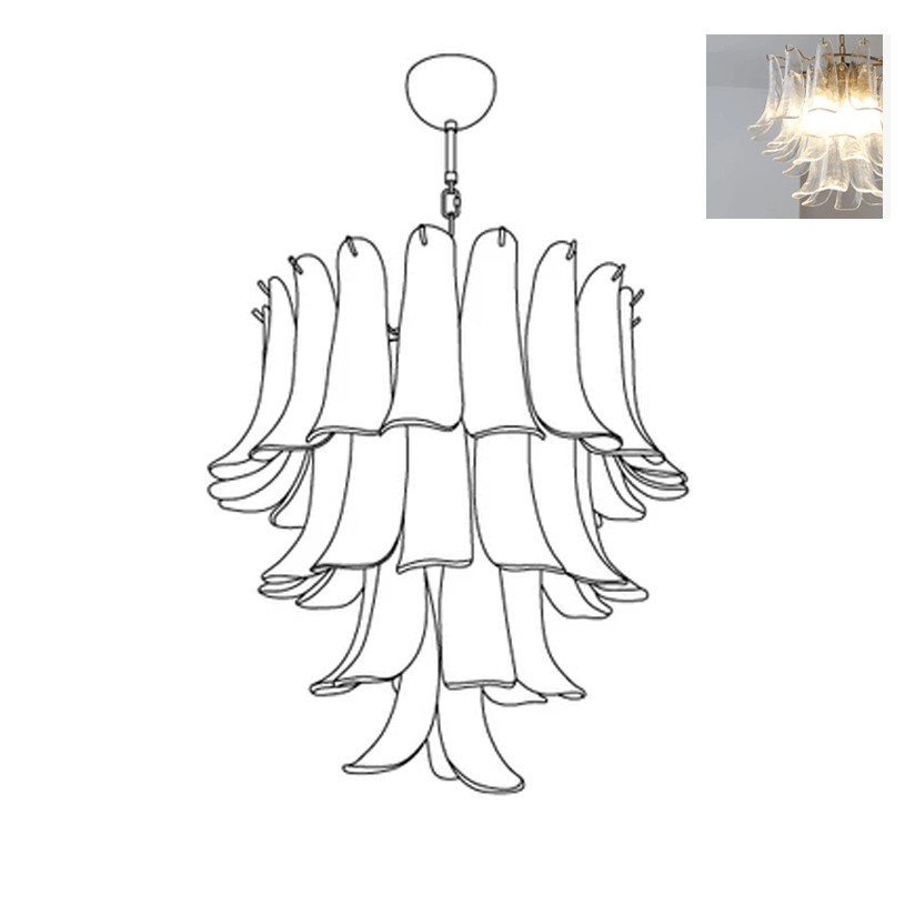 Arixon Lustre Pétales en Verre de Murano Vintage-Cielum