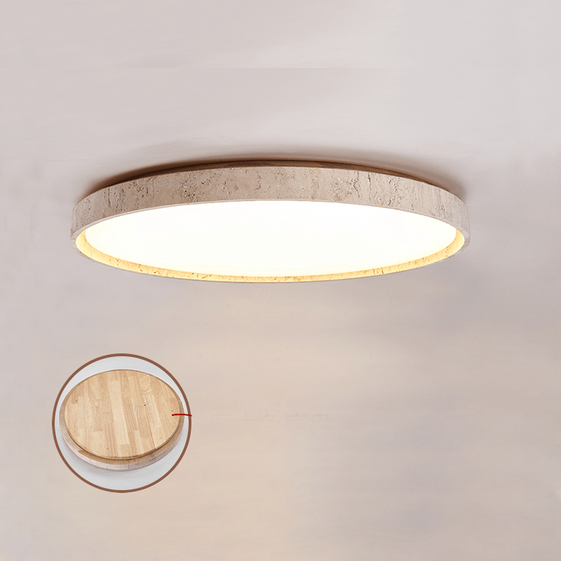 Dirove Lumière de Plafond Ronde en Travertin-Cielum