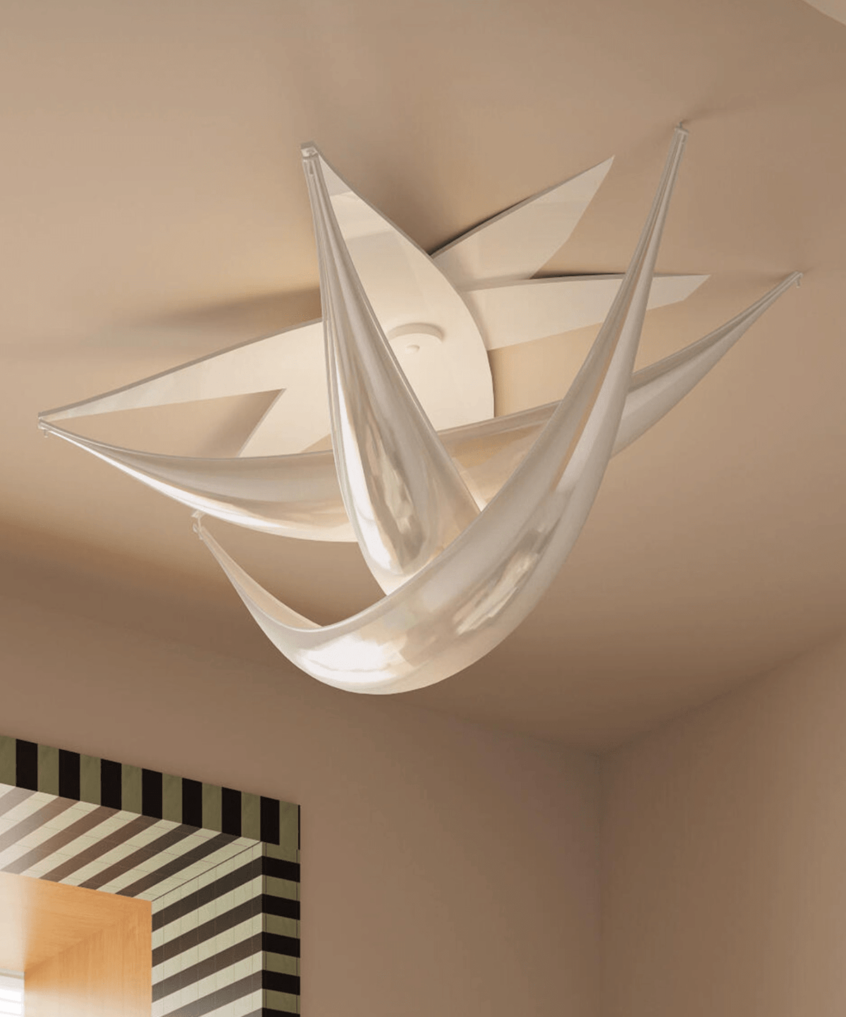 Maia Plafonnier Contemporaine en Résine Blanche