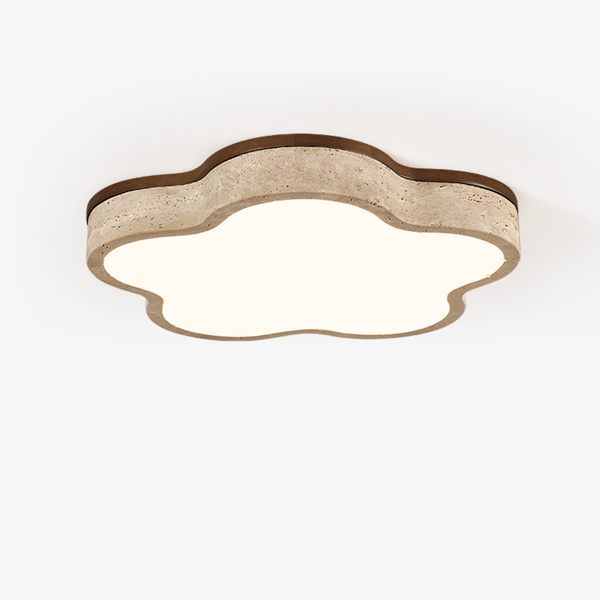Yuki Marshmallow Five-Petal Cloudline Travertin Jaune Plafonnier