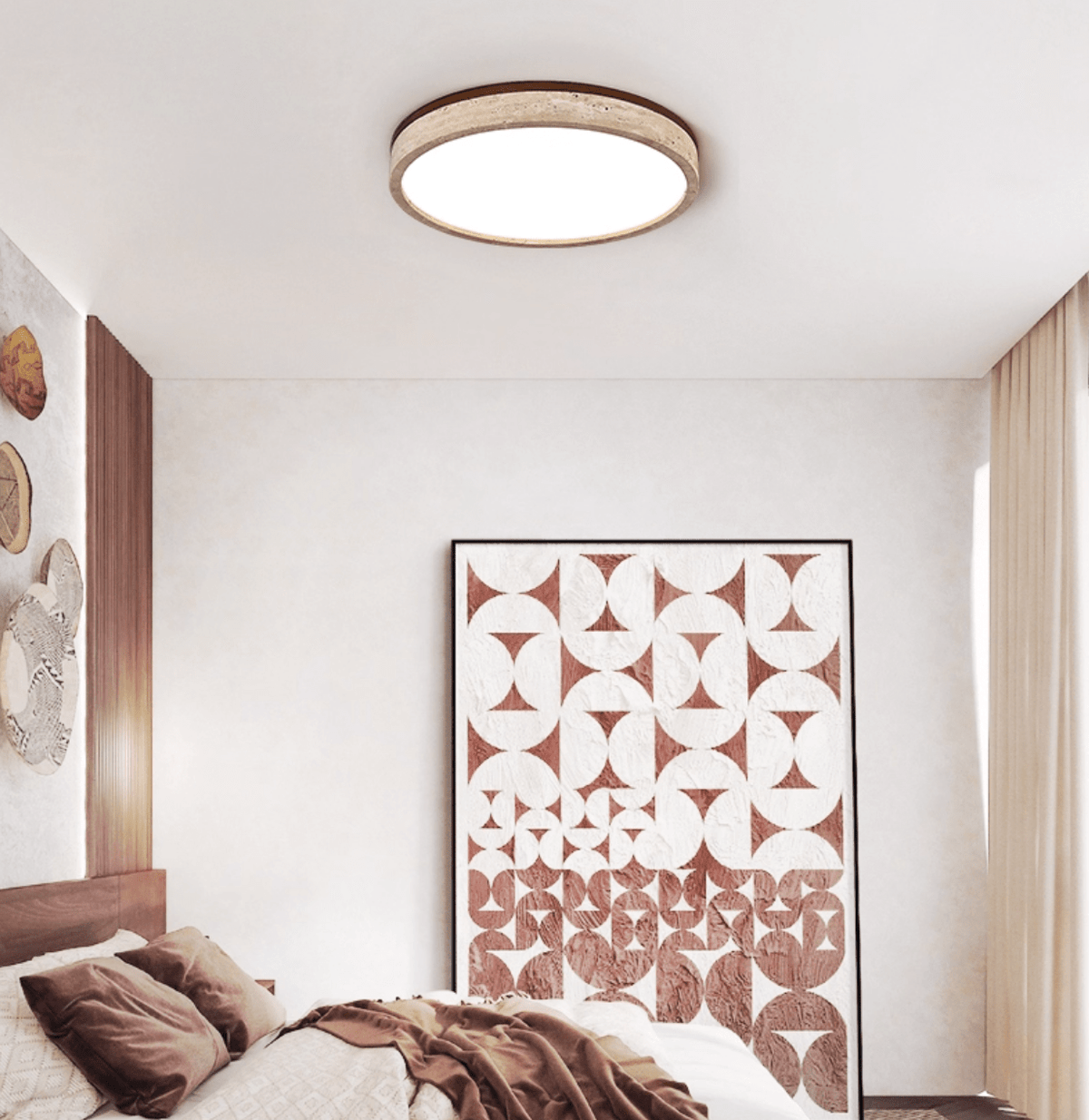 Xoan Plafonnier en Travertin Halo Rond