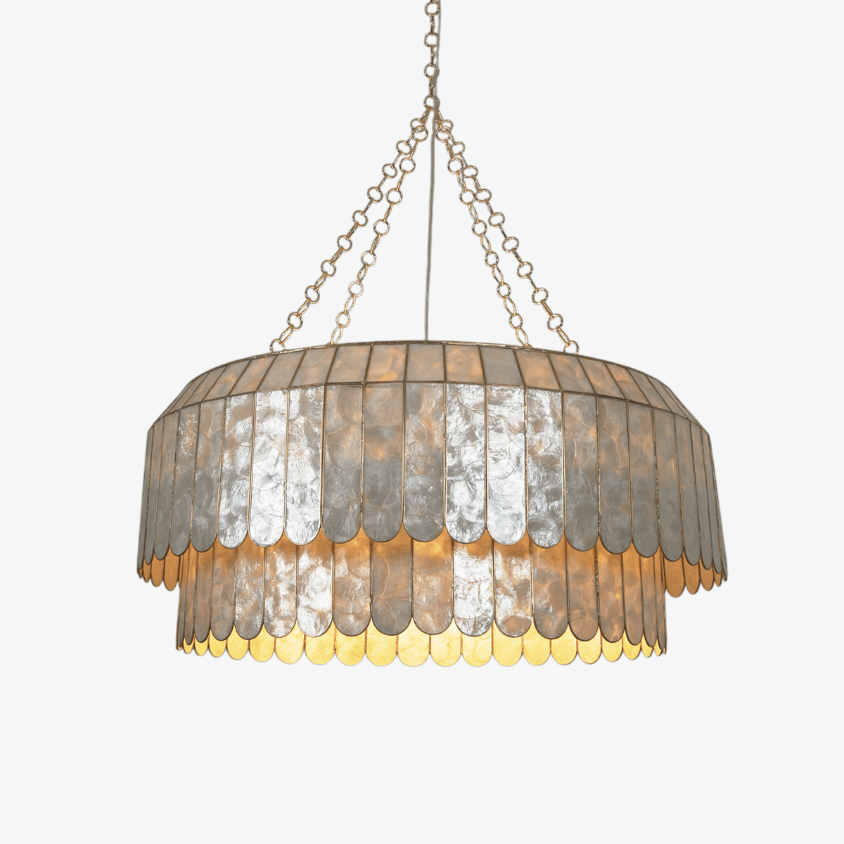 Holz Lustre en Métal Doré Aurelia